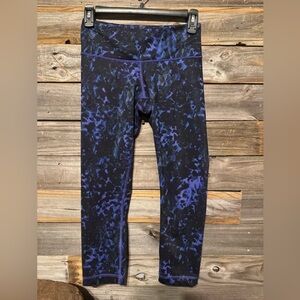 Lululemon Wunder Under Legging Mystic Jungle Blue Hawk Harbor Size 4
